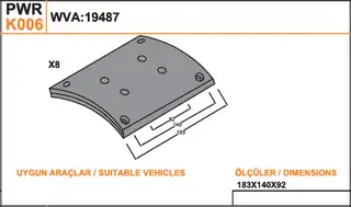 MAN - MERCEDES 18 LİK BALATA (K623)