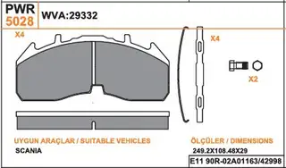 PWR DİSK BALATASI SCANIA Y.M.