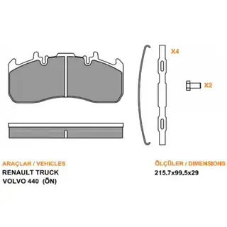 BALATA RENAULT TRUCK /VOLVO 440 (29173)