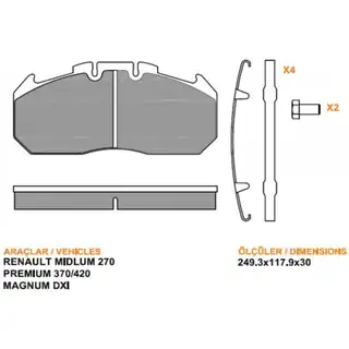 BALATA REN.MİD.270/PRE 370/420 /MAGNUM DXI (29131-29156)