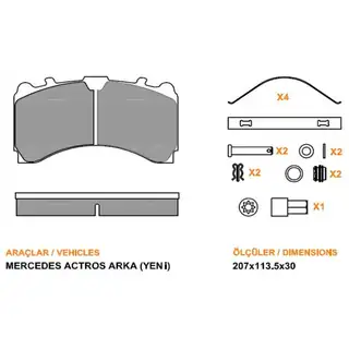 BALATA AXOR DİSK ARKA Y.M. (29244 / 29245)