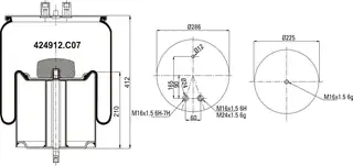 Komple Körük Metal Piston Çift Çıkış